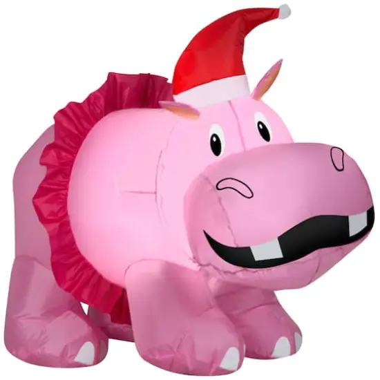 Airblown Hippo With Pink Tutu Inflatable {1}