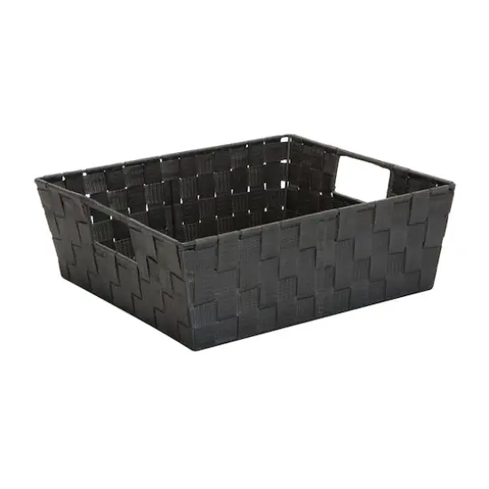 Simplify Large Woven Storage Shelf Bin Gray {1}