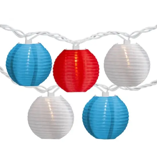10ct. Red, White & Blue 4th of July Paper Lantern Lights {3}