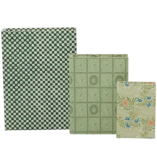 Green Faux Leather Faux Book Box Set {3}