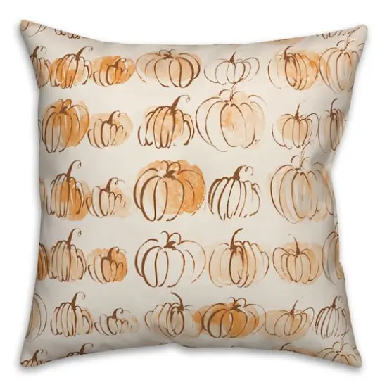 Fall Watercolor Pumpkin Throw Pillow {1}