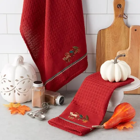 DII&reg; Squirrelly Embroidered Dish Towels, 2ct. {5}