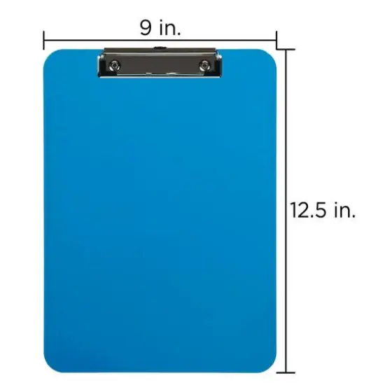 JAM Paper Letter Size Plastic Clipboards, 12ct. Blue {6}
