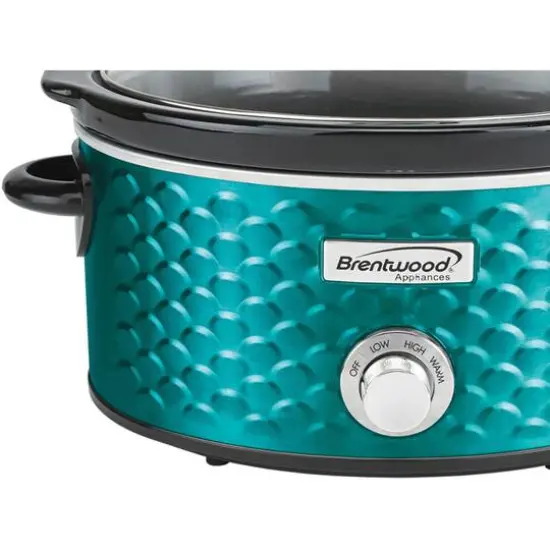 Brentwood Blue 4.5qt. Scallop-Pattern Slow Cooker {6}