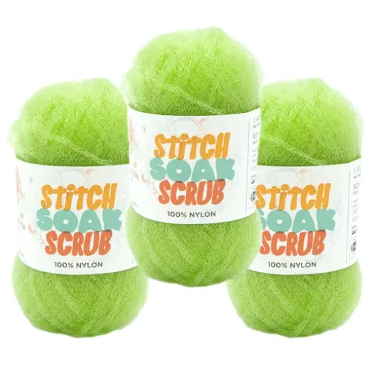 3 Pack Lion Brand&reg; Stitch Soak Scrub Yarn Chartreuse {1}