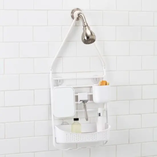 Bath Bliss 28" Deluxe Flex Adjustable Shower Caddy White {7}
