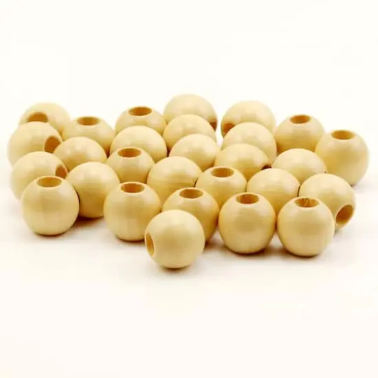 Natural Wood Round Beads by Loops & Threads&reg;, 16mm {3}
