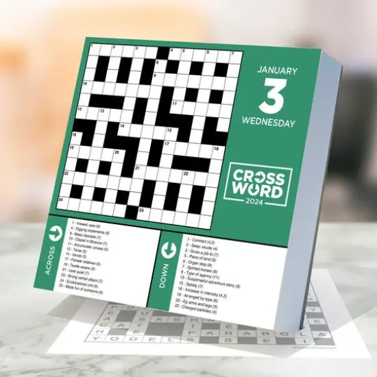 TF Publishing 2024 Crossword Puzzles Daily Desktop Calendar {4}