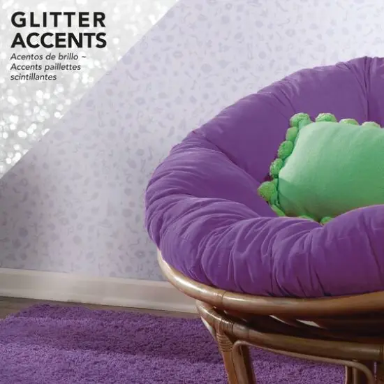 RoomMates Disney&reg; Princess Icons with Glitter Peel & Stick Wallpaper Purple {5}