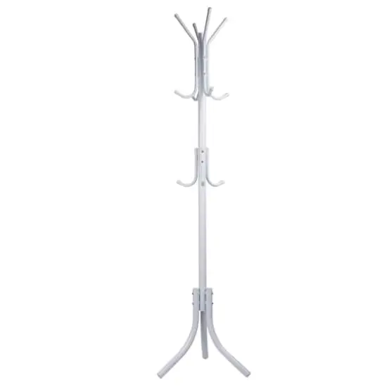 Mind Reader 67" 3-Tier 11-Hook Coat Rack White {1}
