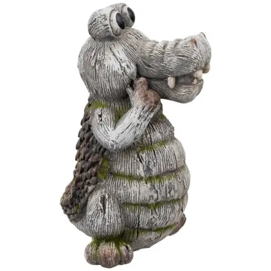 13.25" Posing Crocodile Outdoor Garden Statue {6}
