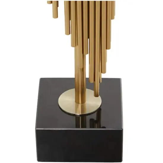 Gold Stainless Steel Vertical Pipe Stand Candle Holder Set {4}