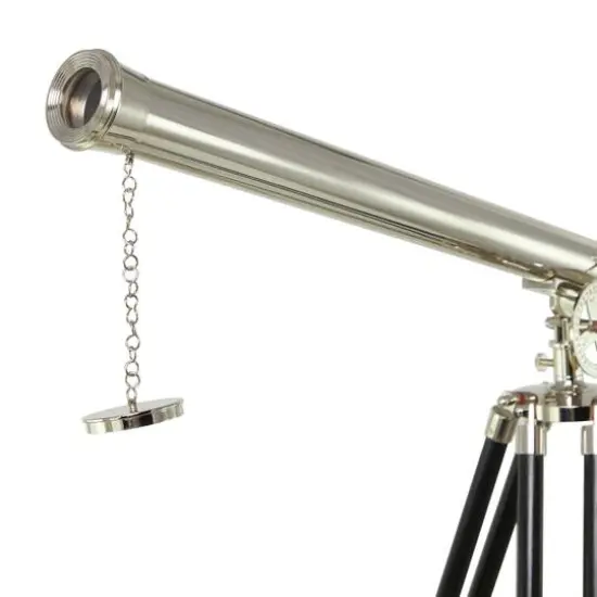 57" Silver Metal Telescope Decoration {4}