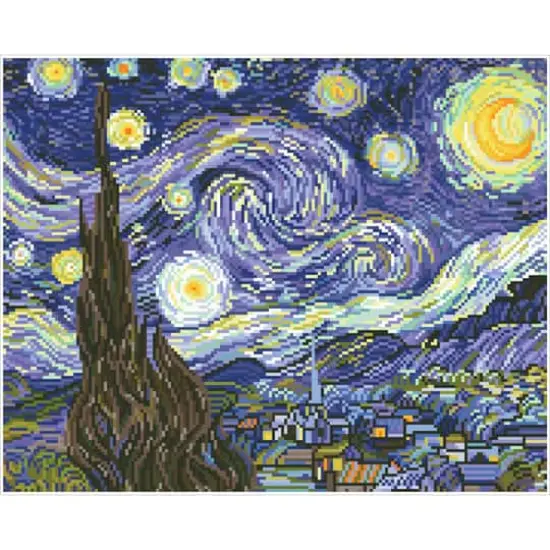 Diamond Dotz&reg; Intermediate Level Starry Night Diamond Painting Kit {1}
