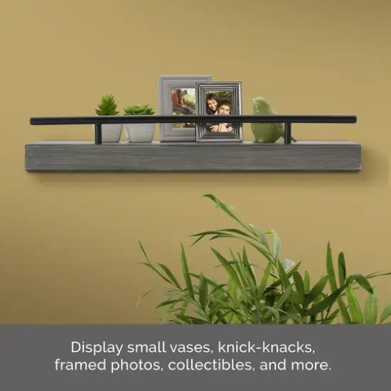 Melannco MDF & Metal Railing 24" Shelf Gray {5}