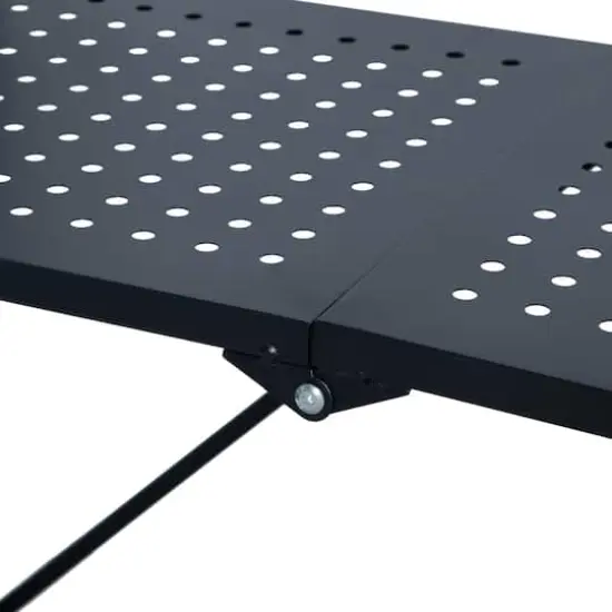 Organize It All Black 5-Tier Foldable Metal Rack with Wheels {6}