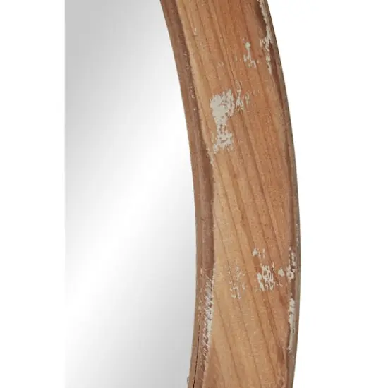 40" Brown Vintage Wood Wall Mirror {5}