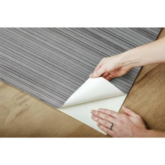 RoomMates Faux Bamboo Grasscloth Peel & Stick Wallpaper Gray and Dark Gray {10}