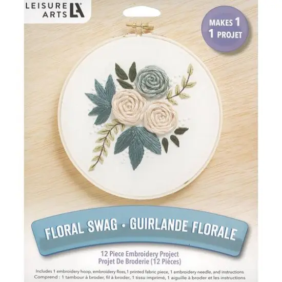 Leisure Arts&reg; 6" Flower Swag Embroidery Kit {1}