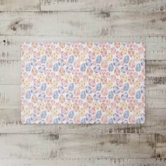 Colorful Floral Easter Eggs 18" x 27" Floor Mat {3}