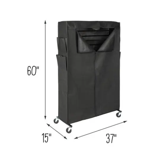 Honey Can Do Black Rolling Shoe Rack & Shoe Rack Cover {6}