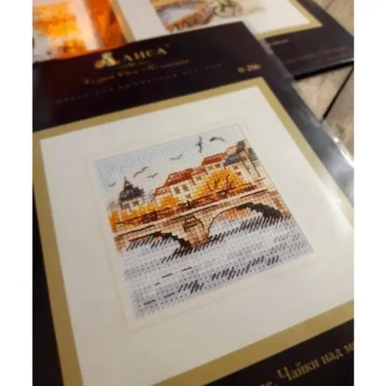Alisa Autumn In The City Seagulls Over The Bridge Cross Stitch Kit {3}