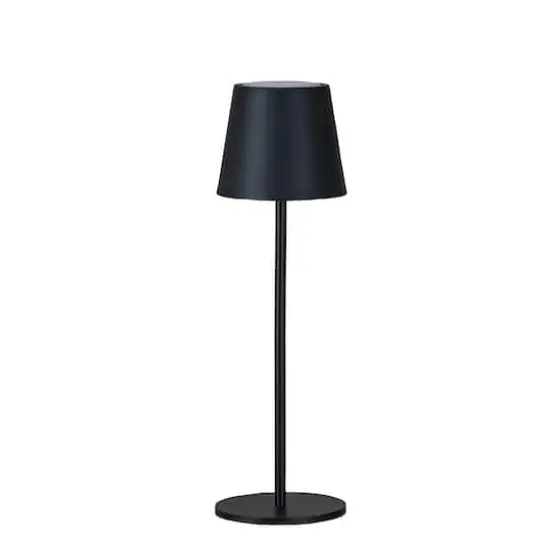 Hello Honey® 14.5" Black Round Metal LED Rechargeable Table Lamp {3}