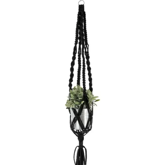 Hoooked Zpagetti Yarn Macrame Hanging Basket Kit Black {6}