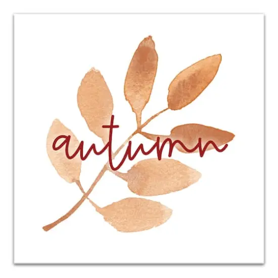 Autumn Watercolor Leaf Canvas Wall Art {1}