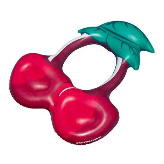 46" Red & Green Cherry Inflatable Swimming Pool Ring Lounger {1}