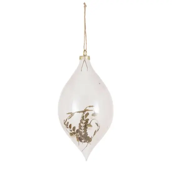 Hello Honey&reg; 7.5" Clear Glass Finial Ornament with Dried Botanicals {1}