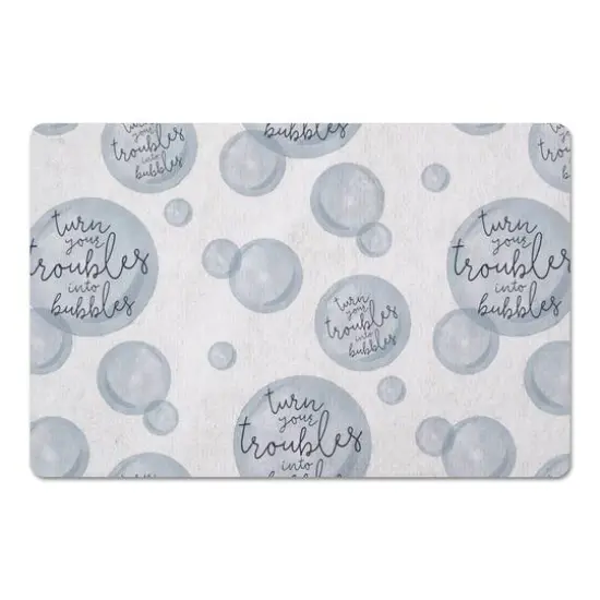 Troubles Into Bubbles Floor Mat White {1}