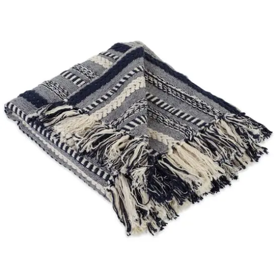 DII&reg; Navy Braided Stripe Throw {1}