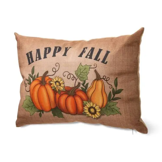 Glitzhome&reg; Faux Burlap Fall Pumpkin Pillow {9}