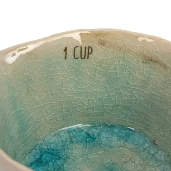 Hello Honey&reg; Green Stoneware Measuring Cups with Reactive Crackle Glaze, 4ct. {5}