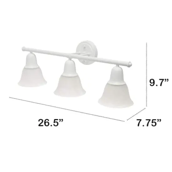 Lalia Home Essentix 3 Light Alabaster Shade Vanity White {5}