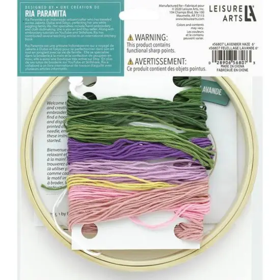 Leisure Arts&reg; 6" Lavender Haze Embroidery Kit {3}