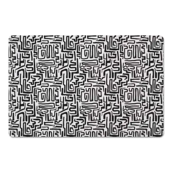 Black Maze Lines 27" x 18" Floor Mat {1}