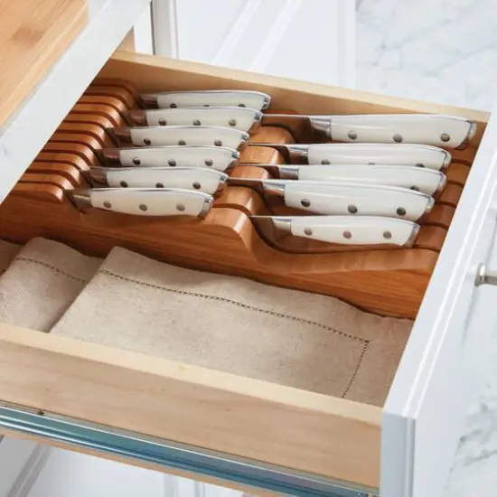 Sabatier 11-Slot Bamboo In-Drawer Knife Organizer {3}