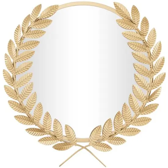 CosmoLiving by Cosmopolitan Gold Metal Leaf Wall Mirror 23" x 2" x 23" {1}