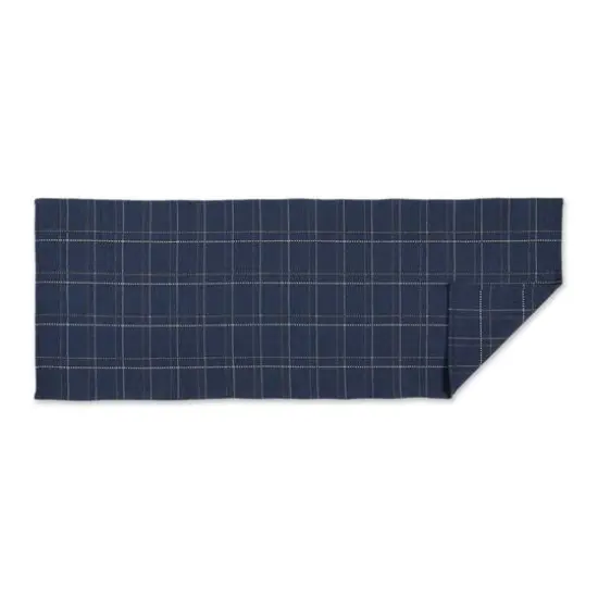 DII&reg; Variegated Plaid Recycled Yarn Floor Runner, 2ft. x 3" x 6ft. French Blue Plaid {4}