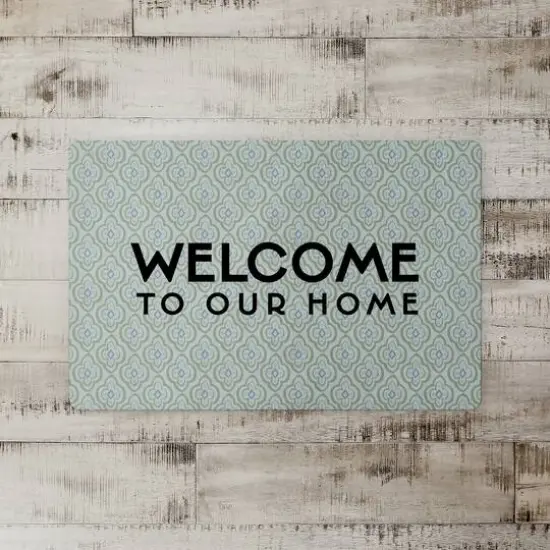 Welcome Quatre Floor Mat Green {3}