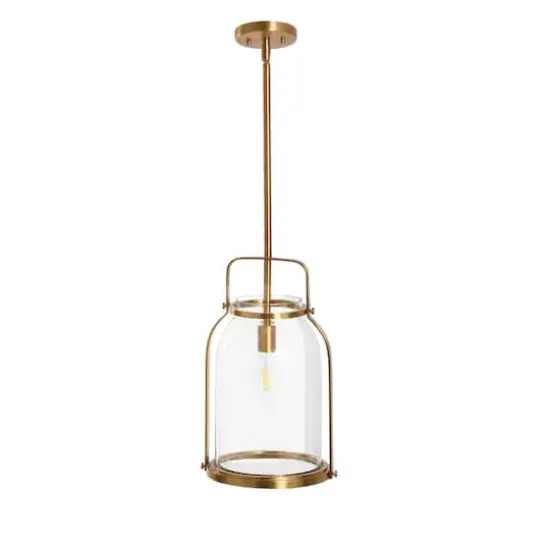 Hello Honey&reg; Robert Stevenson Lighting Channing Metal & Glass Ceiling Light Brushed Gold {9}