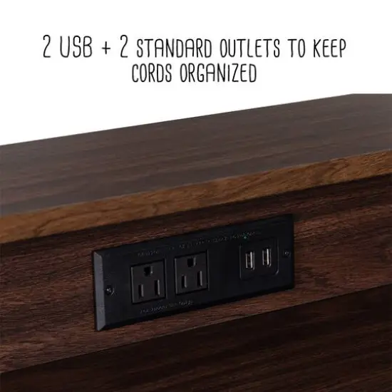 Honey Can Do Walnut & Black Computer Desk {13}