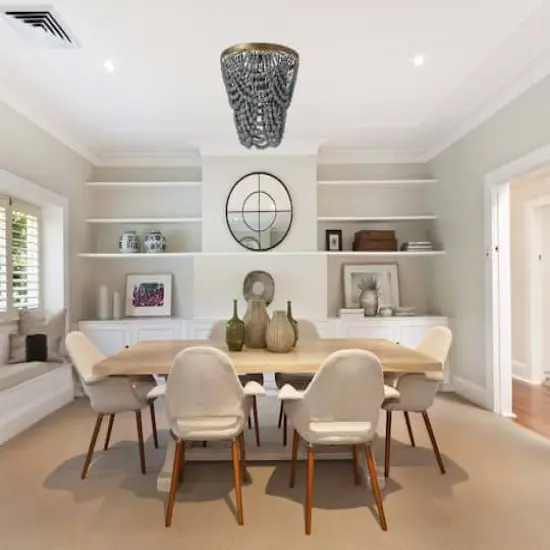 Hello Honey® 2-Tier Draped Wood Bead Semi-Flush Mount Ceiling Light Light Gray {5}