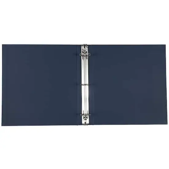 JAM Paper 1.5" Navy Blue Premium Linen Textured 3 Ring Binder {3}