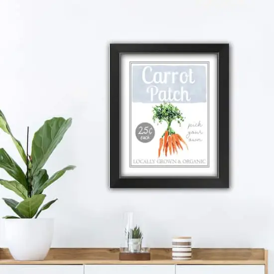 Carrot Patch Sign 4 11" x 14" Black Framed Print Under Plexiglass {4}