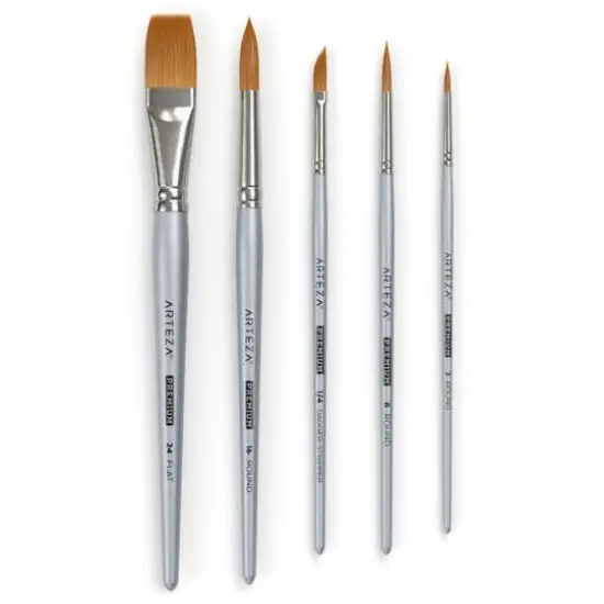 Arteza&reg; Synthetic Watercolor 5 Piece Brush Set {3}