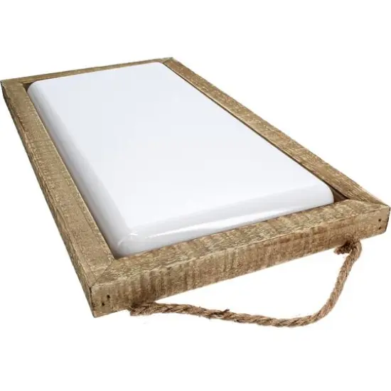 Hampton Art&trade; White Rustic 8" x 15" Framed Enamel {4}