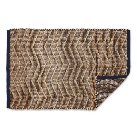 DII&reg; French Blue with Natural Jute Chevron Hand-Loomed Rug, 2ft. x 3ft. {3}